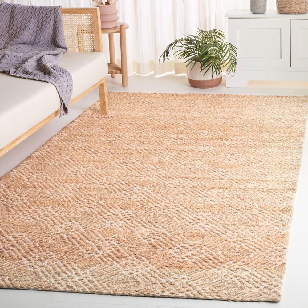 SAFAVIEH Natural Fiber 7 ft. x 7 ft. Natural/Ivory Diamond Geometric ...