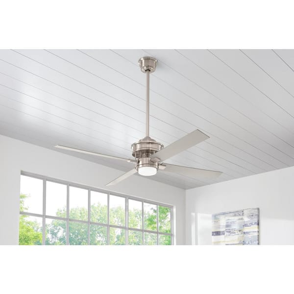 Lincolnshire 60 in. LED Brushed Nickel Ceiling Fan with Light