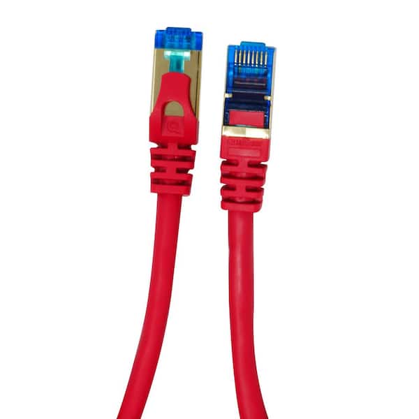 QualGear 10 ft. CAT 7 Round High-Speed Ethernet Cable - Red
