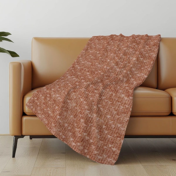 Premium Machine Washable ASB514 Terracotta 50 in. x 70 in. Sherpa Throw Blanket