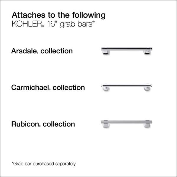 KOHLER 16 in. Towel Bar Attachment Accessory in Matte Black
