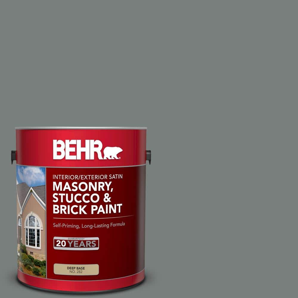 1 gal. #PPU25-18 Shutter Gray Satin Interior/Exterior Masonry, Stucco and B