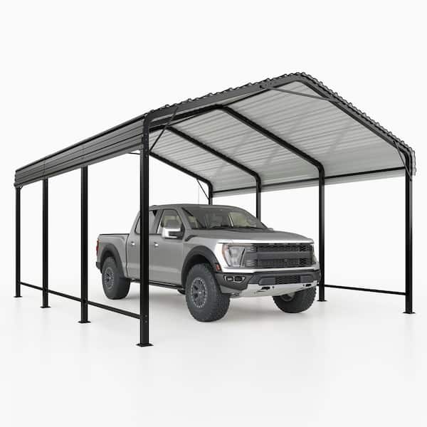 10 ft. W x 15 ft. D Metal Carport, Heavy Duty Garage Galvanized Car Shelter
