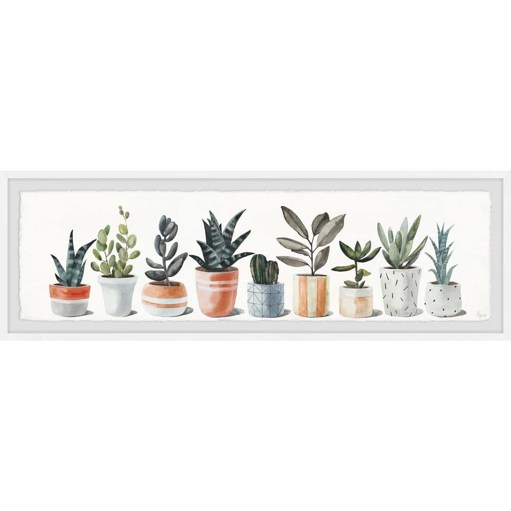 Geometric Painted Pots by Eyre Tarney Framed Nature Art Print 10 in. x 30 i