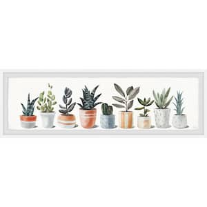 "Geometric Painted Pots" by Eyre Tarney Framed Nature Art Print 10 in. x 30 in.