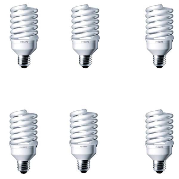 Philips 100-Watt Equivalent T2 Spiral CFL Light Bulb Soft White (2700K) (6-Pack)