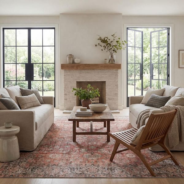 Westfield Antiqued Jute-Blend Orange 8 ft. x 10 ft. Indoor Area Rug