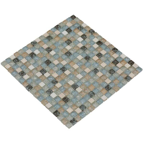 Mirrella MeshPess/Ocean, 12 in. x 12 in. x 8 mm Glass and Stone Mesh-Mounted Mosaic Tile (10 sq. ft. / case)