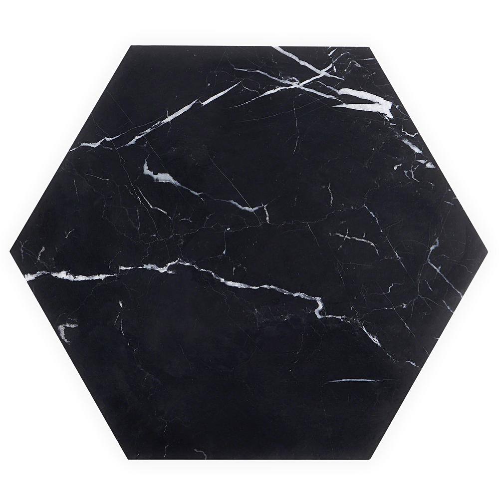 Black Hexagon Nero Marquina Marble Tile 10x10