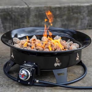 Okanagan 24 in. Portable Outdoor Steel Propane Gas Fire Pit with Soft Cover