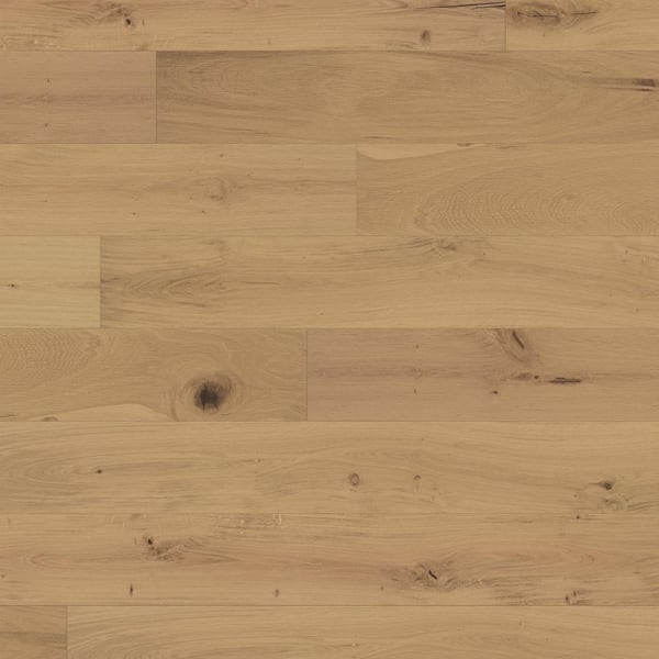 ASPEN FLOORING Leonard White Oak 3/8 in. T x 7.5 in. W Tongue and Groove Wire Brushed Engineered Hardwood Flooring (39.06 sqft/case)