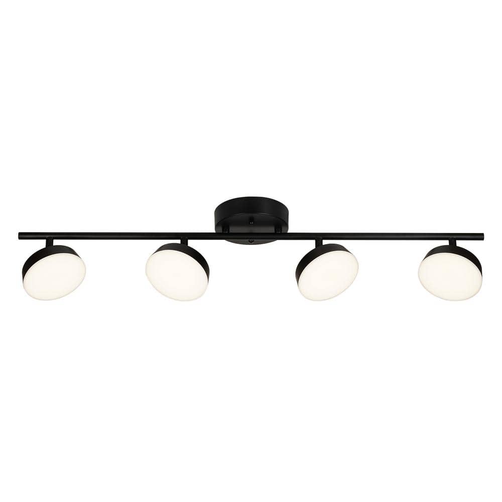 2 ft. Black LED Track Lighting Kit with White Shades