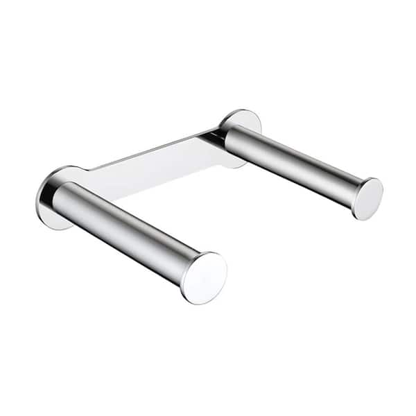ATKING Stainless Steel Wall-Mount Double Post Toilet Paper Holder in Polished Chrome