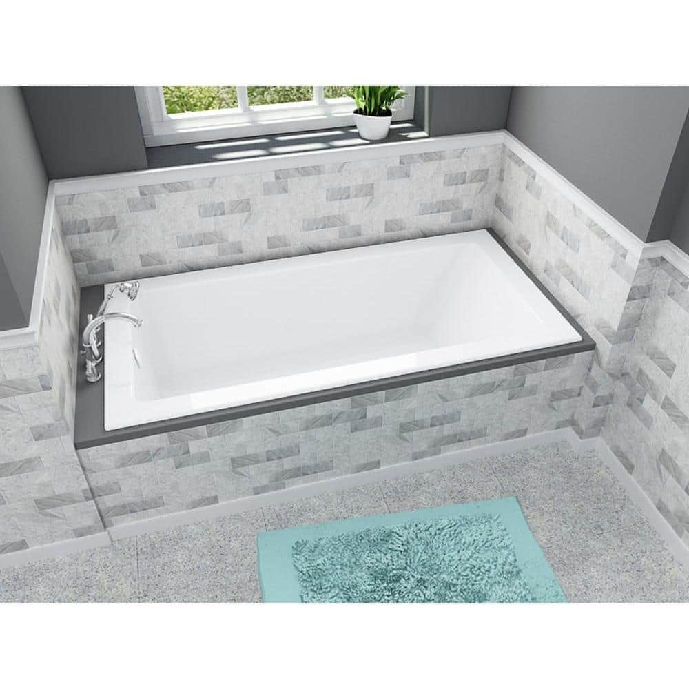 Studio 74.5'' White Acrylic Drop-In Soaking Bathtub