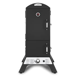 Smoke Vertical Grill Cabinet 1-Burner Natural Gas Smoker in Black