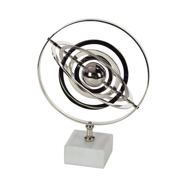 Litton Lane In Silver Aluminum Armillary Decorative Globe With