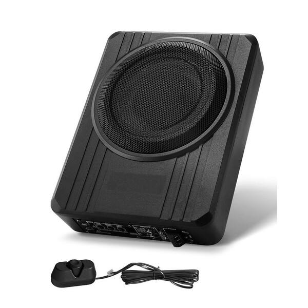 600W Slim Under-Seat Powered Subwoofer For Car/Truck – 8″ With Amp Kit, Aluminum