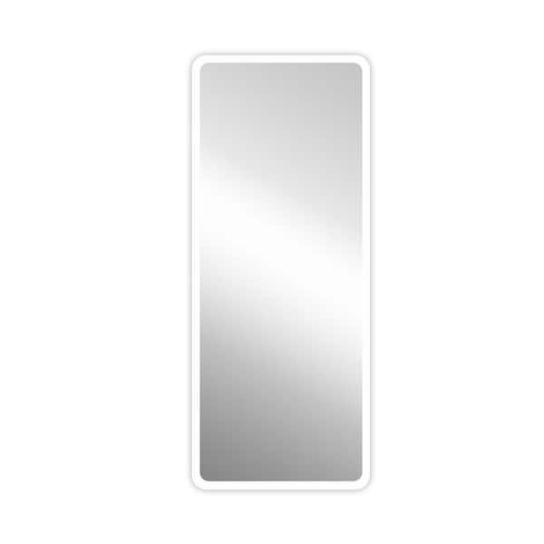 Unbranded 21.65 in. W x 64.96 in. H Rectangular Frameless Full-length Wall Bathroom Vanity Mirror Rounded Corner with LED Light