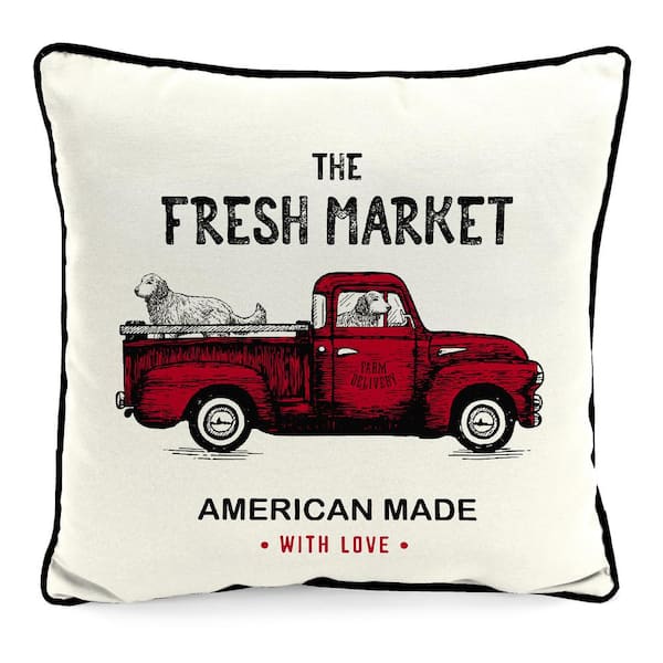 Jordan Manufacturing 16 in. L x 16 in. W x 4 in. T Outdoor Throw Pillow in Fresh Market