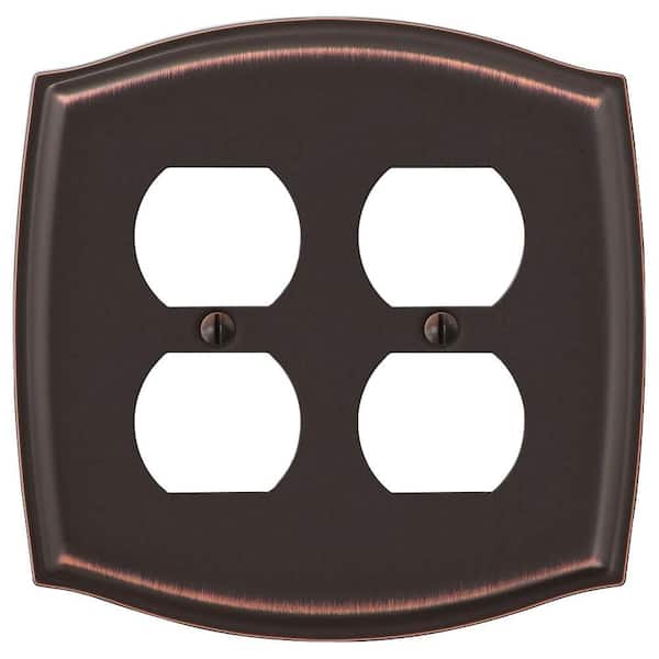 Vineyard 2-Gang 2 Duplex Steel Wall Plate - Aged Bronze