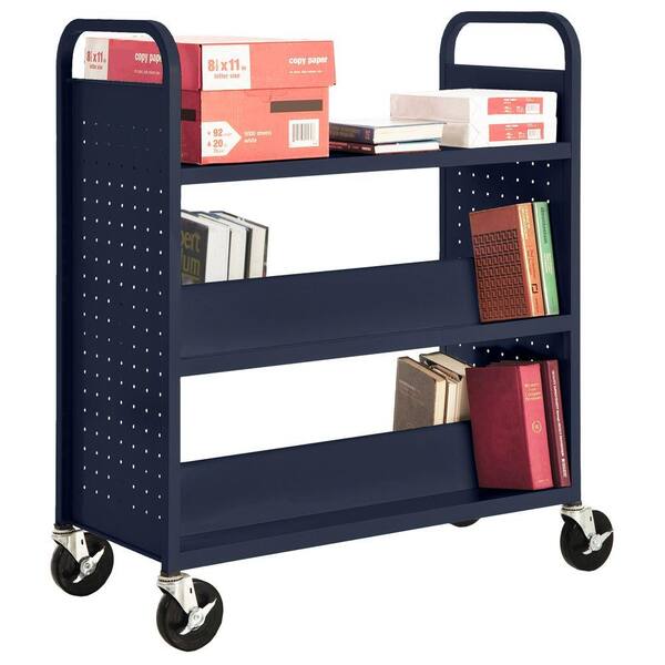 Sandusky Navy Mobile Steel Bookcase