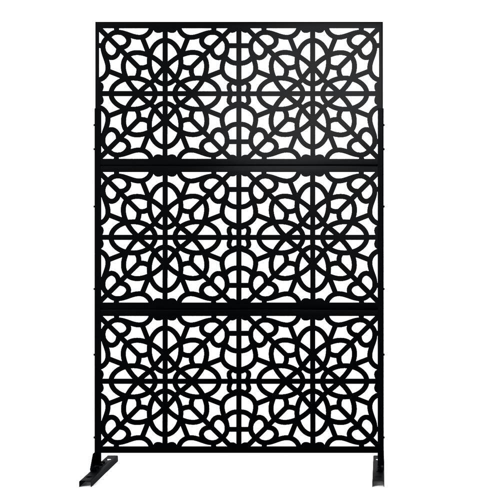 FENCY 76 in. x 47 in. Laser Cut Metal Privacy Screen Web Pattern in ...