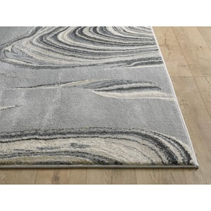 Aria Gray 3 ft. x 5 ft. Marbled Modern Area Rug