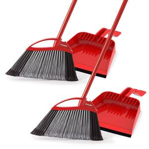 Red and White Microfiber Flat Mop and Bucket System with Broom NY562MS -  The Home Depot