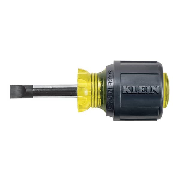 Klein Tools 5/16 Cabinet-Tip Flat Head Screwdriver with 1-1/2 in. Heavy Duty Round Shank- Cushion Grip Handle