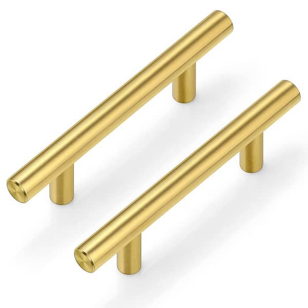 30-Pack Brushed Brass Gold Cabinet Handles Modern Stainless Steel Drawer Pulls for Kitchen Bathroom