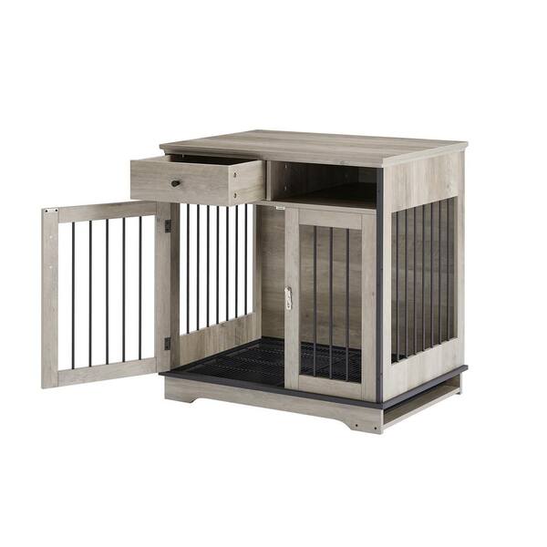 Foobrues Indoor Pet Crate End Tables, Decorative Wooden Kennels with Removable Trays