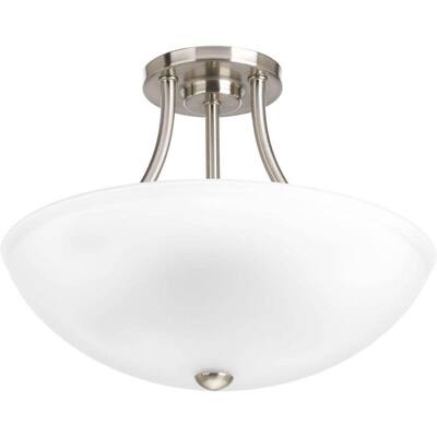 Progress Lighting Gather Collection 3-Light Brushed Nickel Foyer ...