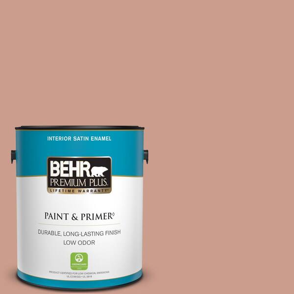 BEHR PREMIUM PLUS 1 gal. #210F-5 Artifact Satin Enamel Low Odor Interior Paint & Primer