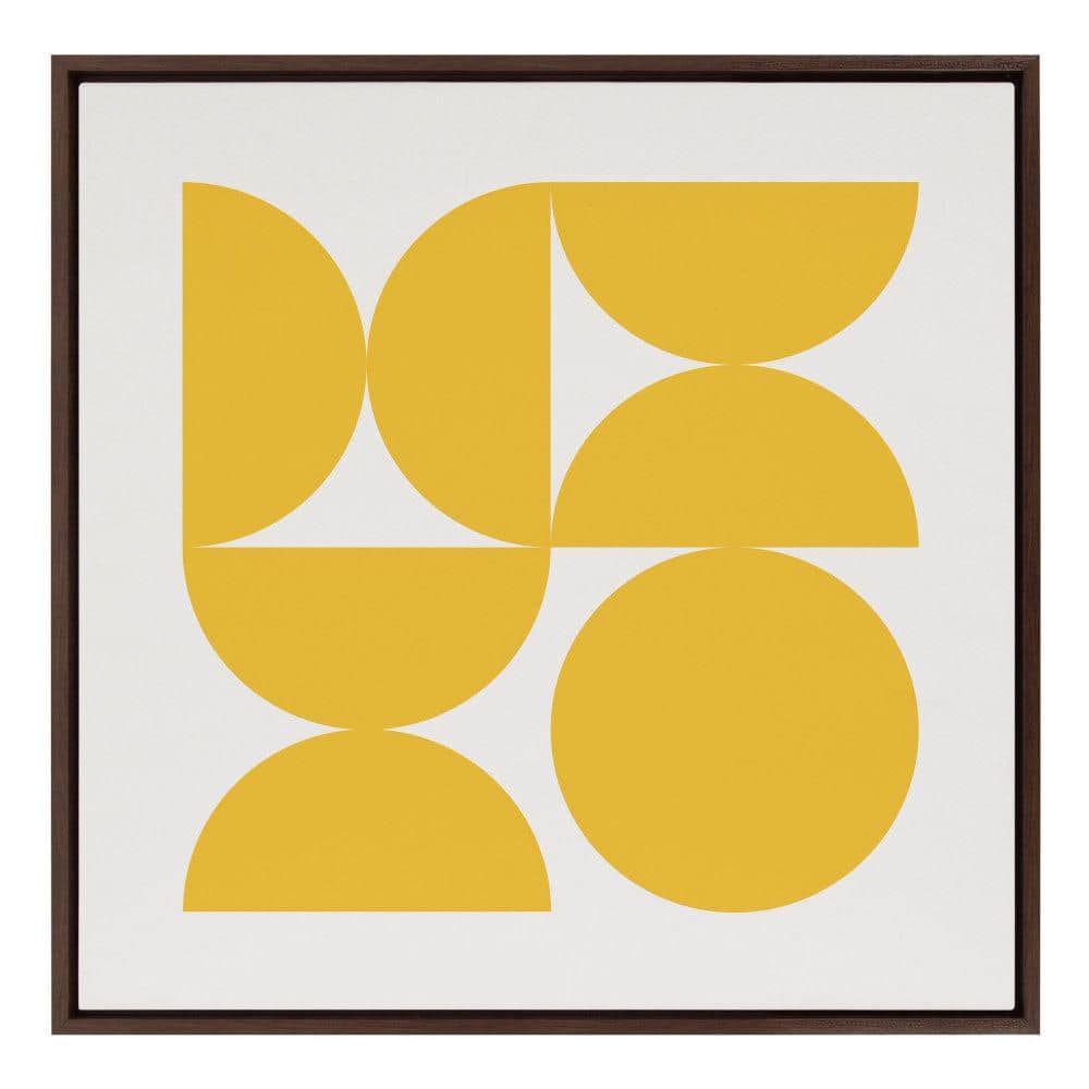 Bold Geometric Sunshine Yellow Abstract Canvas Wall Art, 30x30