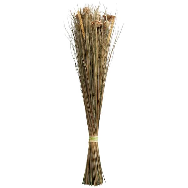 Litton Lane 41 in. Tall Floral Bouquet Grass Natural Foliage with Deco Ball Accents (1 Bundle)