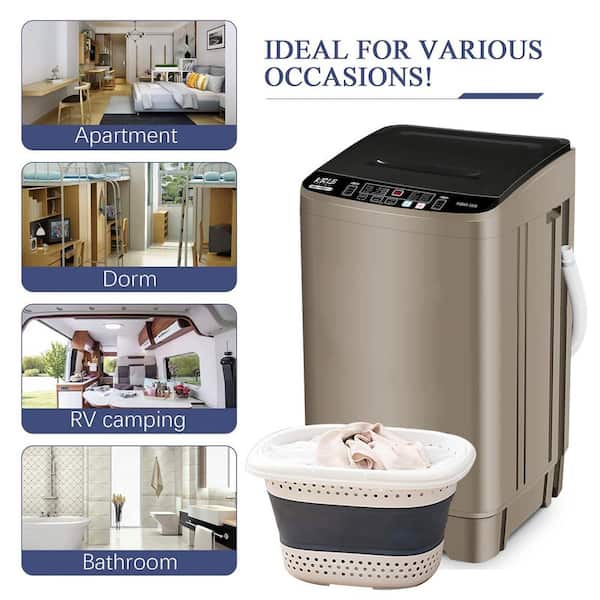 Portable Washing Machine, 17.6lbs Large Capacity Fully-Automatic Laundry Washer 1.9Cu.ft Washer Machine Ideal for Apartments Dorms Families