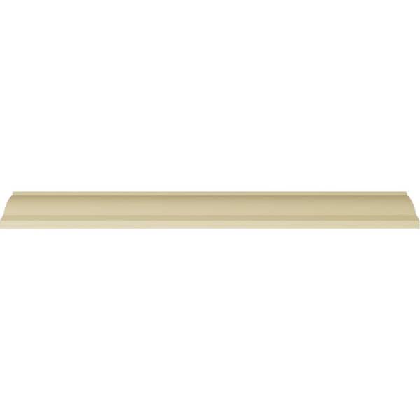 Ekena Millwork 3-3/4 in. x 3-1/4 in. x 94-1/2 in. Polyurethane Bulwark Rose Crown Moulding