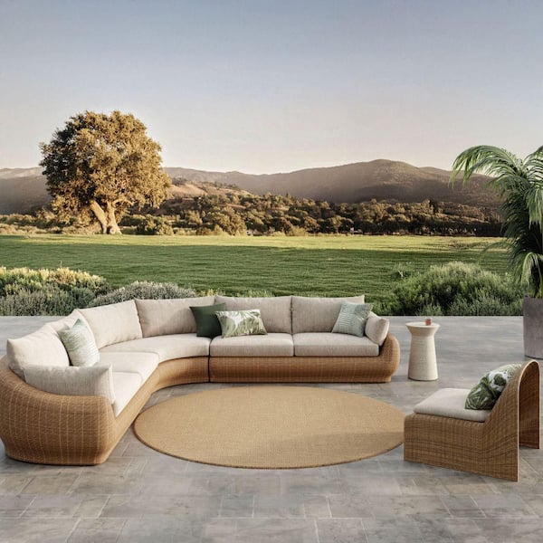 Courtyard Jute 8 ft. Round x 8 ft. All-over design Contemporary Round Area Rug