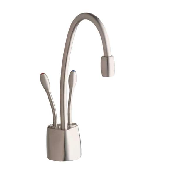 InSinkErator Indulge Contemporary Series 2-Handle 8.4 in. Faucet for Instant Hot & Cold Water Dispenser in Satin Nickel