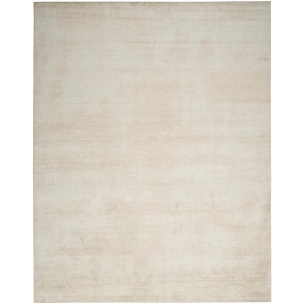 Serenity Home Ivory 8 ft. x 10 ft. Abstract Contemporary Area Rug
