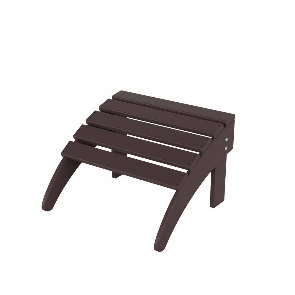 Dark Brown HDPE Foldable Outdoor Patio Ottoman