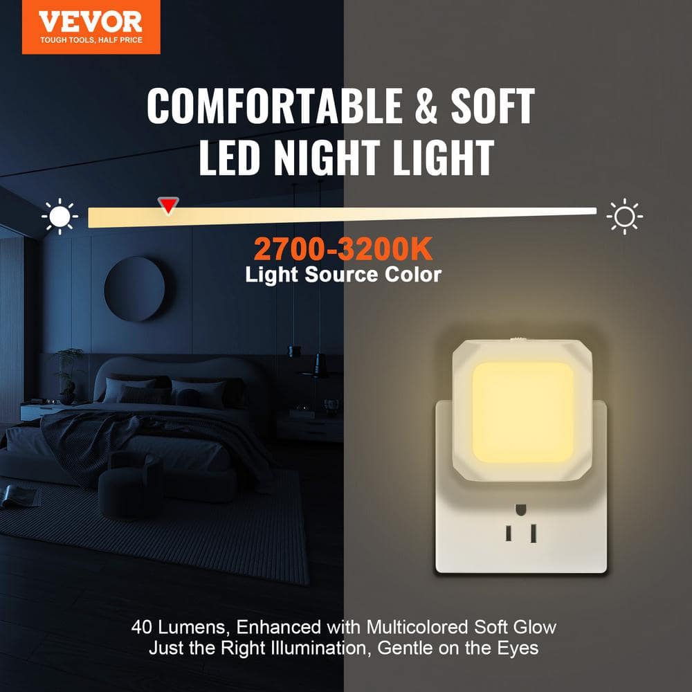 White Polycarbonate LED Night Light with Mobile Control, 2-Pack