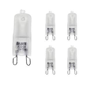 75-Watt Soft White Light T4 (G9) Bi-Pin Screw Base Dimmable Frost Mini Halogen Light Bulb(5-Pack)