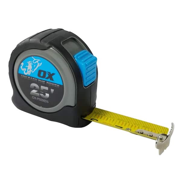 OX Pro 25 ft. Tape Measure, Inch Standard Scale, 27mm Wide Tape