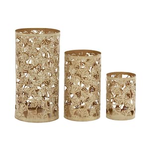 Gold Metal Tree Decorative Candle Lantern (Set of 3)
