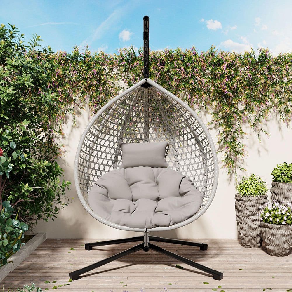 Metal Hammock Chair with Stand, Durable Hanging Egg Chair with