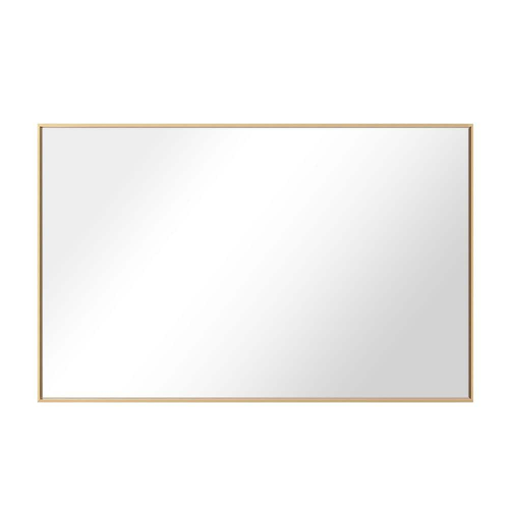 36 in. W x 24 in. H Modern Medium Rectangular Aluminum Framed Wall Mounted Bathroom Vanity Mirror in Gold -  GETLEDEL, MR-2520BS