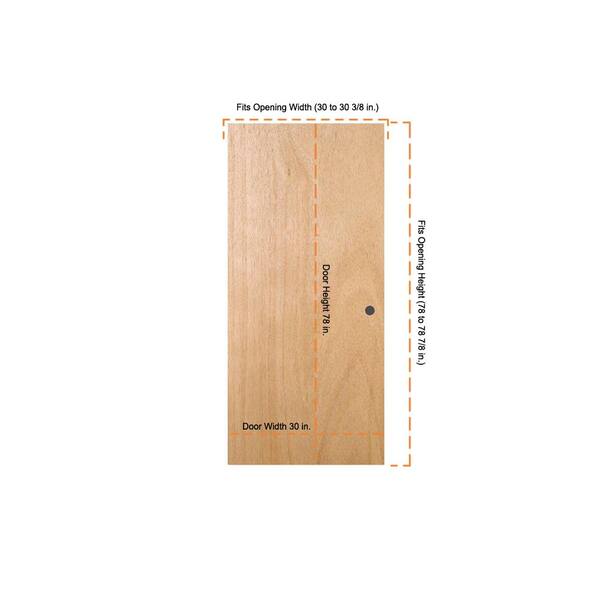 JELD-WEN 30 in. x 78 in. Unfinished Flush Hardwood Interior Door