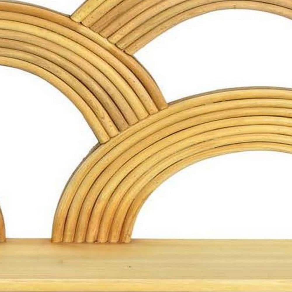 Dadi Natural Wood Semi Circle Wall Shelf with 4 Layers