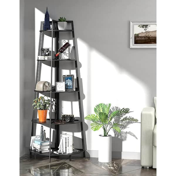 cadeninc 5-Tier Bamboo Bathroom Corner Storage Rack Boch-LQD0-JI5G - The  Home Depot